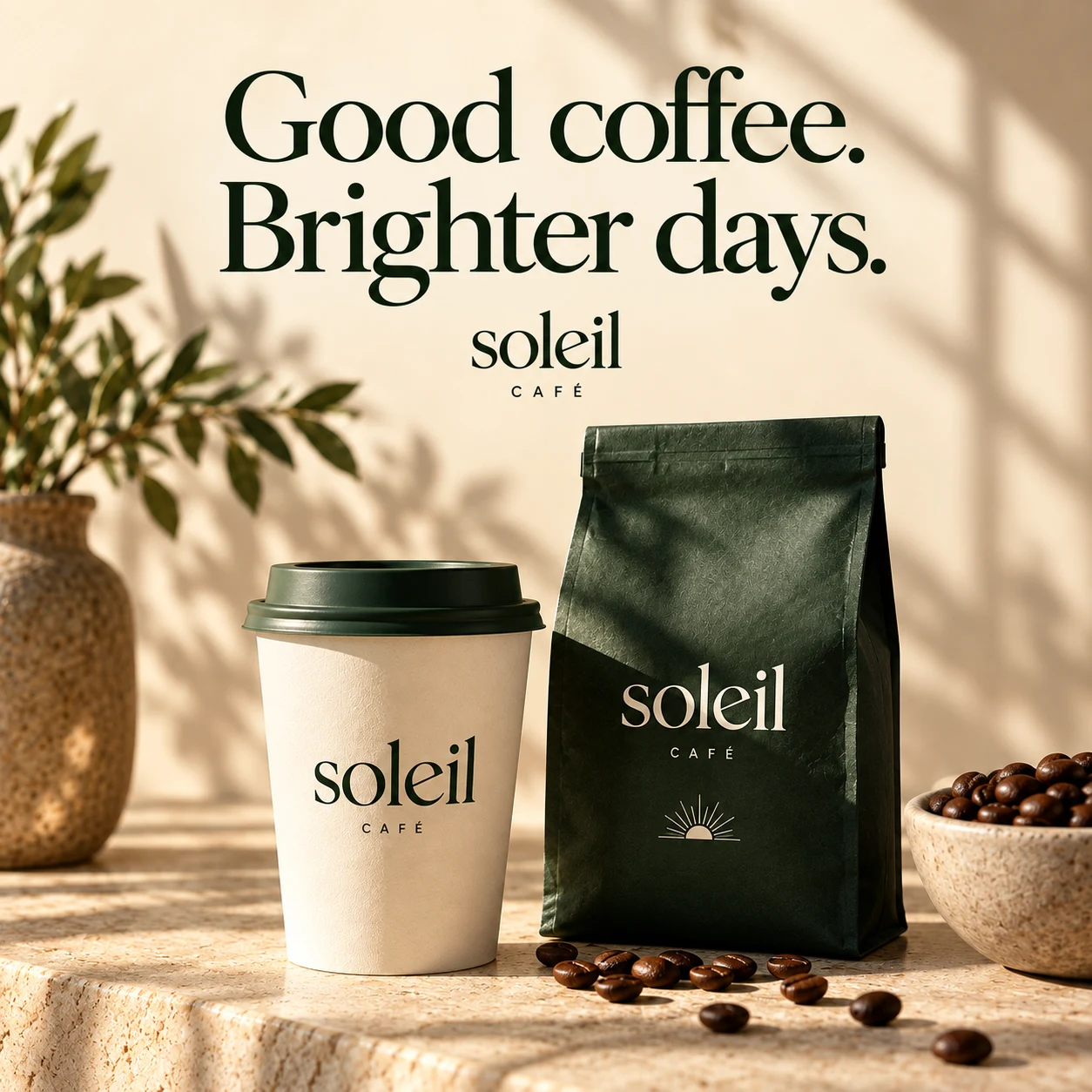 Soleil Café branded coffee social ad